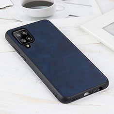 Coque Luxe Cuir Housse Etui B08H pour Samsung Galaxy A42 5G Bleu