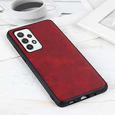 Coque Luxe Cuir Housse Etui B08H pour Samsung Galaxy A52 4G Rouge