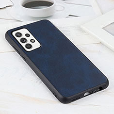 Coque Luxe Cuir Housse Etui B08H pour Samsung Galaxy A52 5G Bleu