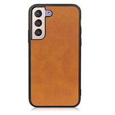 Coque Luxe Cuir Housse Etui B08H pour Samsung Galaxy S21 5G Marron