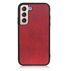 Coque Luxe Cuir Housse Etui B08H pour Samsung Galaxy S21 5G Rouge