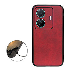 Coque Luxe Cuir Housse Etui B08H pour Vivo T1 5G Rouge