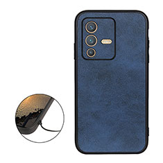 Coque Luxe Cuir Housse Etui B08H pour Vivo V23 5G Bleu