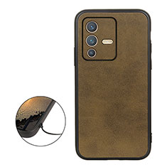 Coque Luxe Cuir Housse Etui B08H pour Vivo V23 5G Vert