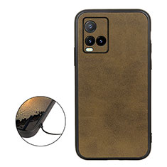 Coque Luxe Cuir Housse Etui B08H pour Vivo Y21 Vert