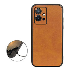 Coque Luxe Cuir Housse Etui B08H pour Vivo Y33e 5G Marron