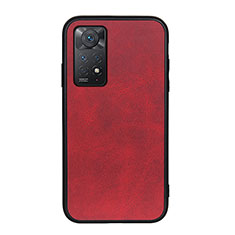 Coque Luxe Cuir Housse Etui B08H pour Xiaomi Redmi Note 11 Pro 5G Rouge