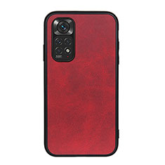 Coque Luxe Cuir Housse Etui B08H pour Xiaomi Redmi Note 11S 4G Rouge