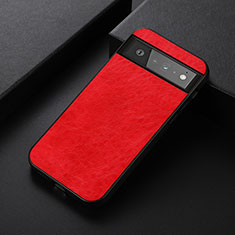 Coque Luxe Cuir Housse Etui B09H pour Google Pixel 6 5G Rouge