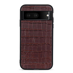 Coque Luxe Cuir Housse Etui B12H pour Google Pixel 7 5G Marron