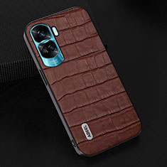 Coque Luxe Cuir Housse Etui BH5 pour Huawei Honor 90 Lite 5G Marron