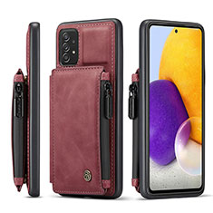 Coque Luxe Cuir Housse Etui C01S pour Samsung Galaxy A72 4G Rouge