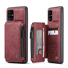 Coque Luxe Cuir Housse Etui C01S pour Samsung Galaxy M40S Rouge