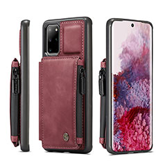 Coque Luxe Cuir Housse Etui C01S pour Samsung Galaxy S20 Plus Rouge