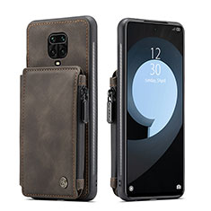 Coque Luxe Cuir Housse Etui C01S pour Xiaomi Poco M2 Pro Marron