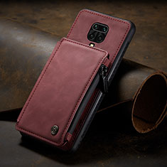 Coque Luxe Cuir Housse Etui C02S pour Xiaomi Redmi Note 9S Rouge