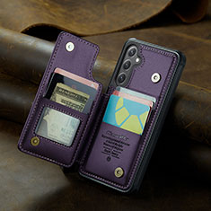 Coque Luxe Cuir Housse Etui C03S pour Samsung Galaxy S24 5G Violet