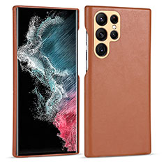 Coque Luxe Cuir Housse Etui C05 pour Samsung Galaxy S21 Ultra 5G Marron