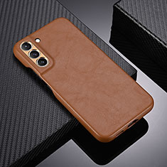 Coque Luxe Cuir Housse Etui C06 pour Samsung Galaxy S22 5G Marron