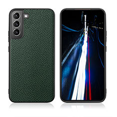 Coque Luxe Cuir Housse Etui C08 pour Samsung Galaxy S21 5G Vert