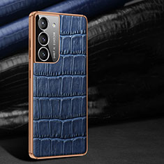 Coque Luxe Cuir Housse Etui C09 pour Samsung Galaxy S21 FE 5G Bleu