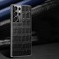 Coque Luxe Cuir Housse Etui C09 pour Samsung Galaxy S21 Ultra 5G Noir