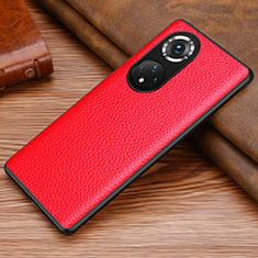 Coque Luxe Cuir Housse Etui DL1 pour Huawei Honor 50 5G Rouge