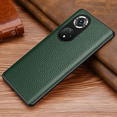 Coque Luxe Cuir Housse Etui DL1 pour Huawei Honor 50 5G Vert