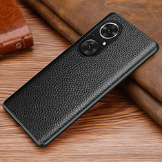 Coque Luxe Cuir Housse Etui DL1 pour Huawei Honor 50 SE 5G Noir