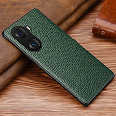 Coque Luxe Cuir Housse Etui DL1 pour Huawei Honor 60 5G Vert