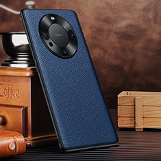 Coque Luxe Cuir Housse Etui DL1 pour Huawei Mate 60 Bleu