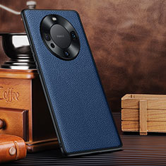 Coque Luxe Cuir Housse Etui DL1 pour Huawei Mate 60 Pro Bleu