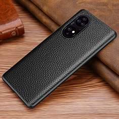 Coque Luxe Cuir Housse Etui DL1 pour Huawei P50 Noir