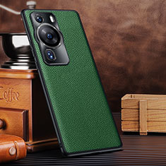 Coque Luxe Cuir Housse Etui DL1 pour Huawei P60 Pro Vert