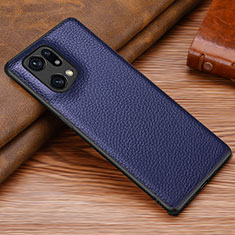 Coque Luxe Cuir Housse Etui DL1 pour Oppo Find X5 5G Bleu