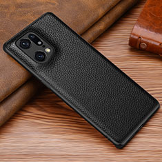 Coque Luxe Cuir Housse Etui DL1 pour Oppo Find X5 Pro 5G Noir