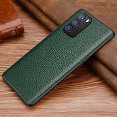 Coque Luxe Cuir Housse Etui DL1 pour Oppo Reno6 Pro 5G India Vert