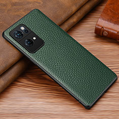 Coque Luxe Cuir Housse Etui DL1 pour Oppo Reno7 Pro 5G Vert