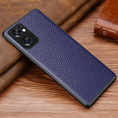 Coque Luxe Cuir Housse Etui DL1 pour Oppo Reno7 SE 5G Bleu