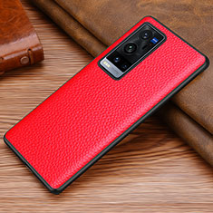 Coque Luxe Cuir Housse Etui DL1 pour Vivo X60 Pro+ Plus 5G Rouge