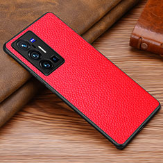 Coque Luxe Cuir Housse Etui DL1 pour Vivo X70 Pro+ Plus 5G Rouge