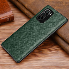 Coque Luxe Cuir Housse Etui DL1 pour Xiaomi Poco F3 5G Vert