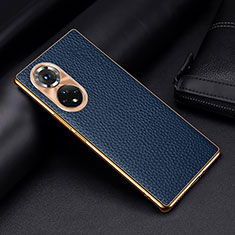 Coque Luxe Cuir Housse Etui DL2 pour Huawei Honor 50 5G Bleu