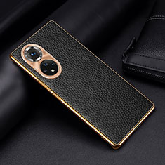 Coque Luxe Cuir Housse Etui DL2 pour Huawei Honor 50 5G Noir