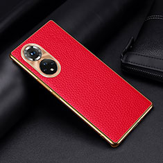 Coque Luxe Cuir Housse Etui DL2 pour Huawei Honor 50 5G Rouge