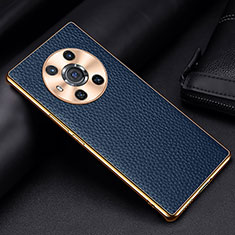 Coque Luxe Cuir Housse Etui DL2 pour Huawei Honor Magic3 5G Bleu