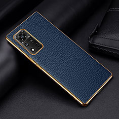 Coque Luxe Cuir Housse Etui DL2 pour Huawei Honor V40 5G Bleu