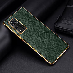 Coque Luxe Cuir Housse Etui DL2 pour Huawei Honor V40 5G Vert