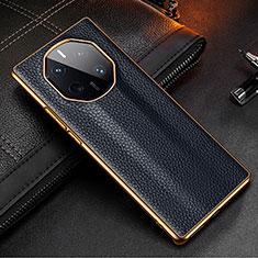 Coque Luxe Cuir Housse Etui DL2 pour Huawei Mate 50 RS Bleu