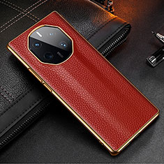 Coque Luxe Cuir Housse Etui DL2 pour Huawei Mate 50 RS Rouge